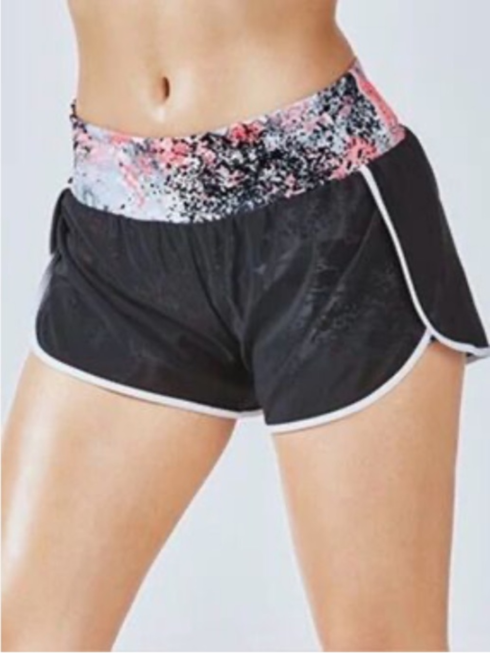 Fabletics Black Mesh Renata Workout Running Shorts